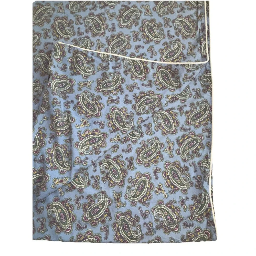 RALPH LAUREN Studio Paisley Oceanside KING Duvet Cover & Shams 100% Cotton ITALY
